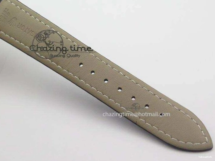 On Strap Black And Dial Numeral Date Leather A2824 Markers YG Cellini Brown Stick 0731